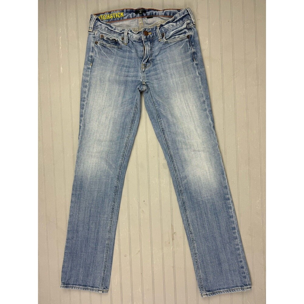 J Crew Size 26 s Short Womens Jeans Matchstick Straight Low Rise Light Wash